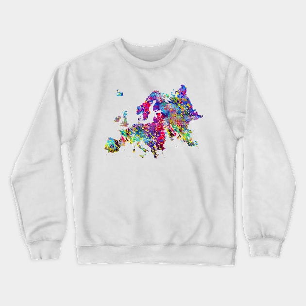 Map of Europe Crewneck Sweatshirt by erzebeth